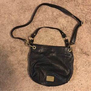 Fossil 1954 Long Live Vintage Black Pebble Leather Crossbody Bag Purse